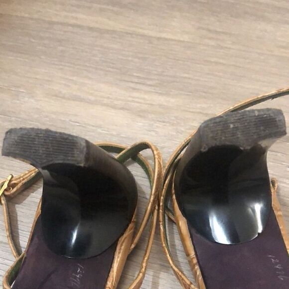 Donald J Pliner croc print ankle strap heels - Picture 7 of 9